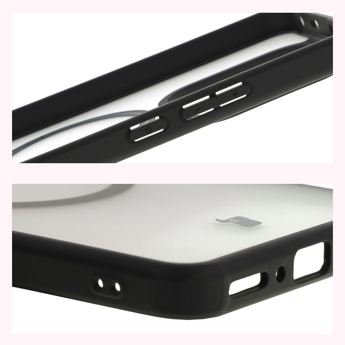 Verstärkte Ecken und erhöhte Ränder des Bildschirms in der Hülle Bizon Case MatteO