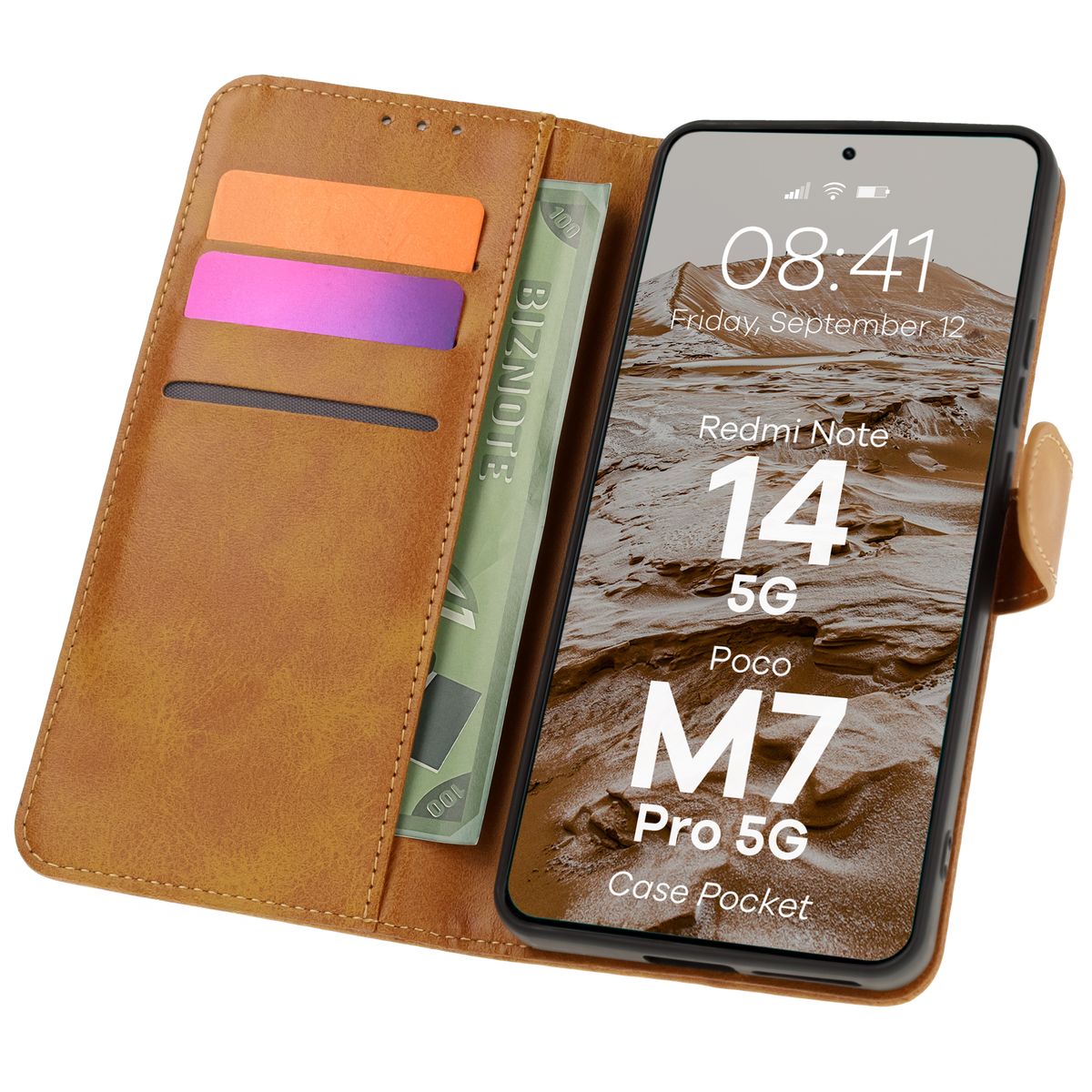 Bison Case Pocket Hülle für Xiaomi Redmi Note 14 5G / Xiaomi Poco M7 Pro 5G