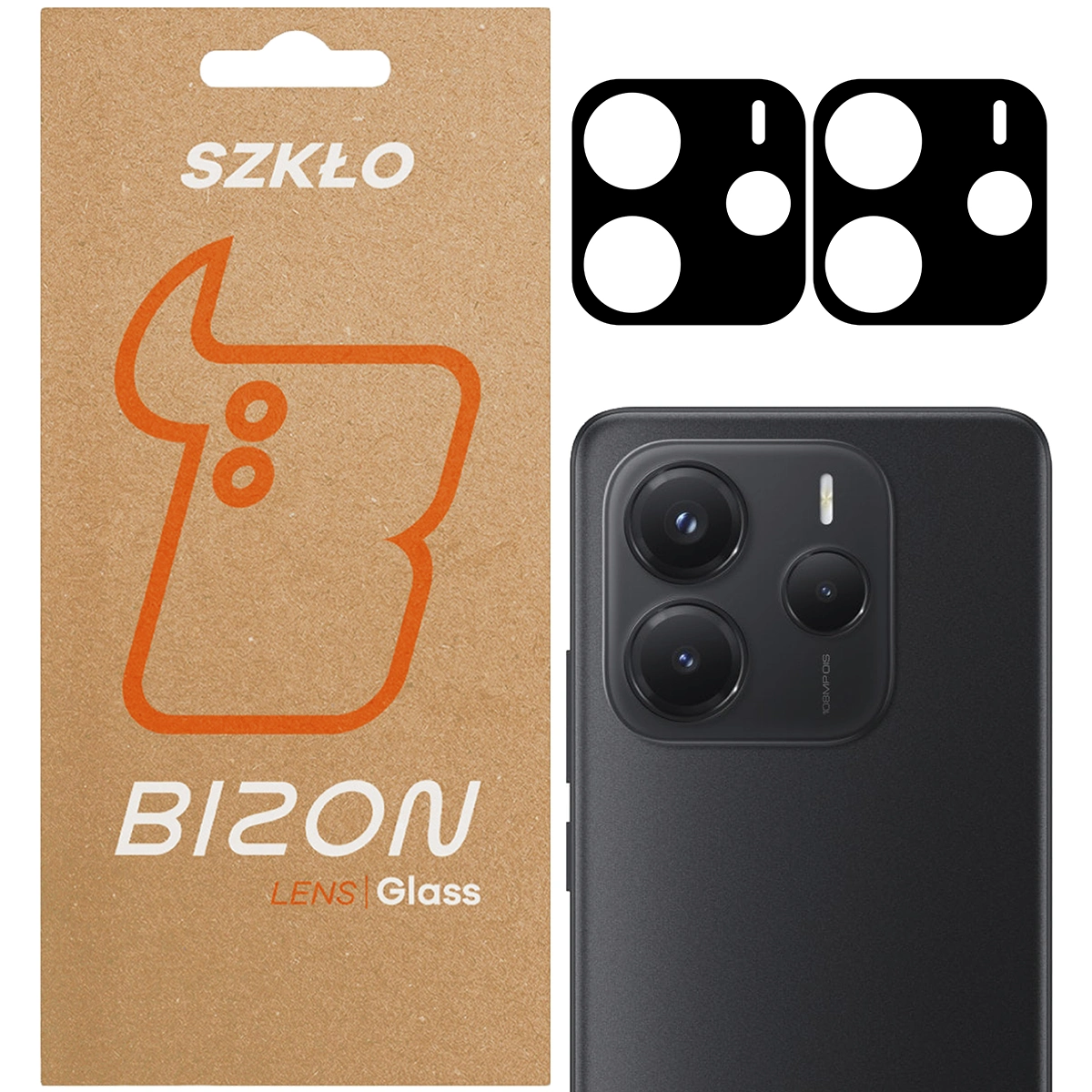 Glas für die Kamera des Telefons Bizon Glass Lens für Redmi Note 14 5G, 2 Stück