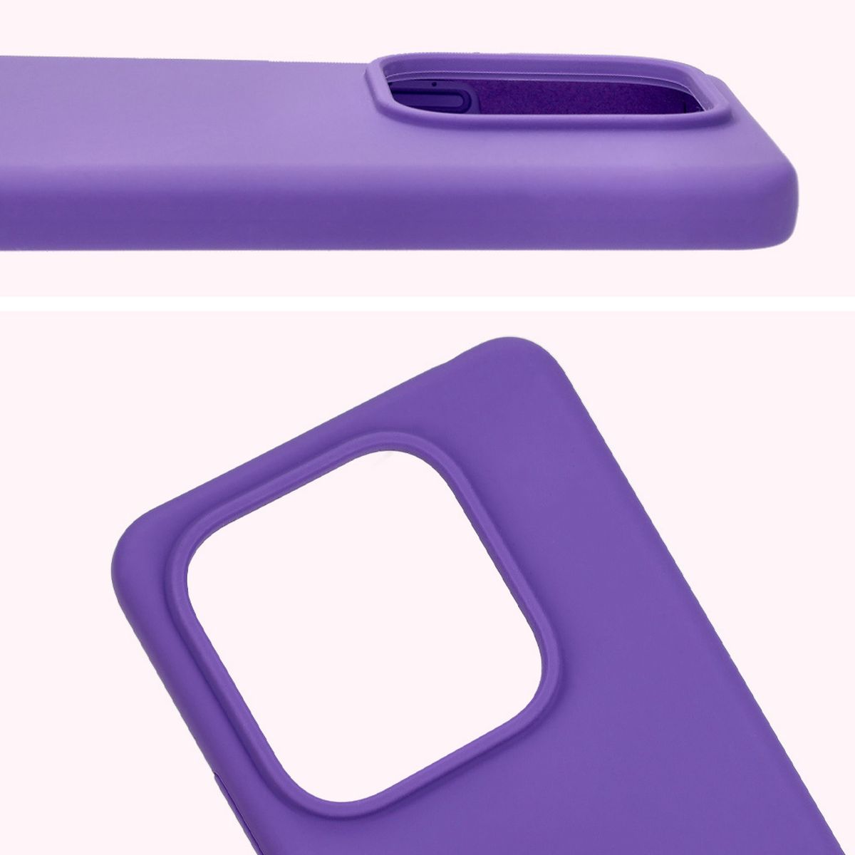 Prim-plan al decupajului pentru lentile în carcasa Bizon Soft Case