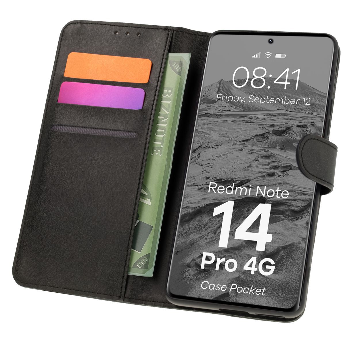 Etui cu clapetă Bizon Case Pocket pentru Xiaomi Redmi Note 14 Pro 4G