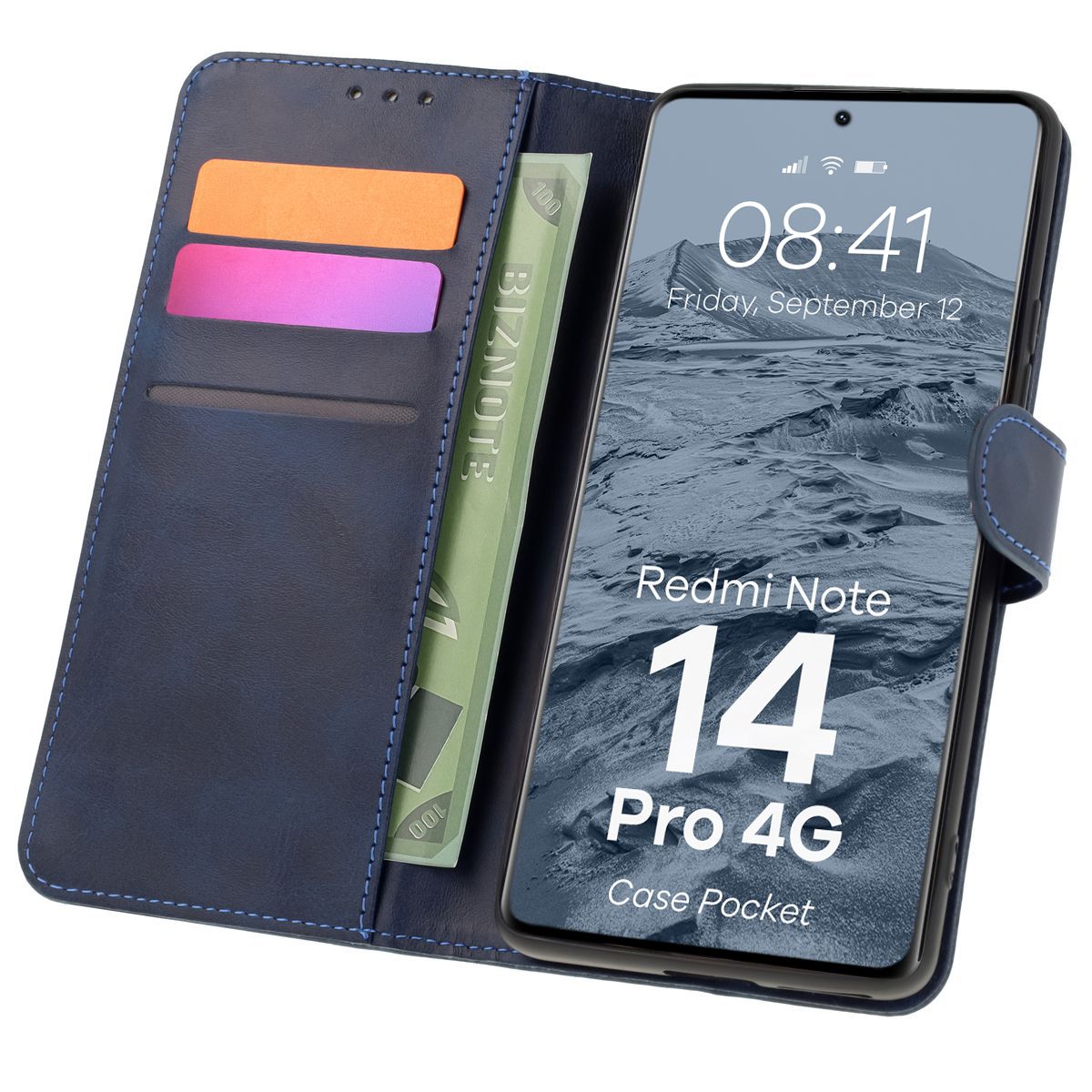 Etui cu clapetă Bizon Case Pocket pentru Xiaomi Redmi Note 14 Pro 4G