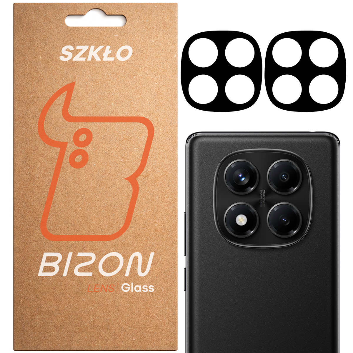 Bizon Glass Silk Lens for Redmi Note 14 Pro 4G camera, 2 pieces