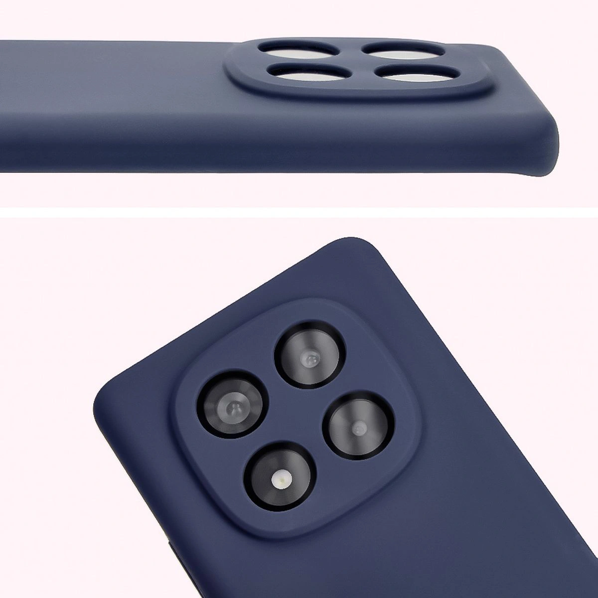 Close-up of the lens cutouts in the Bison Soft Case for Xiaomi Redmi Note 14 Pro 4G