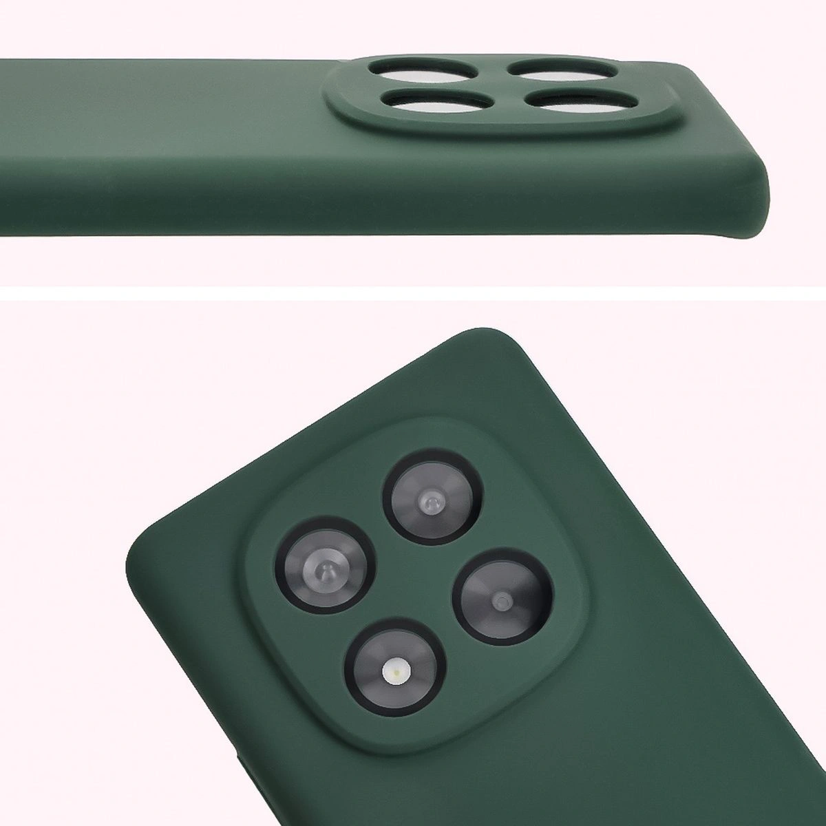 Close-up of lens cutouts in the Bison Soft Case for Xiaomi Redmi Note 14 Pro 4G