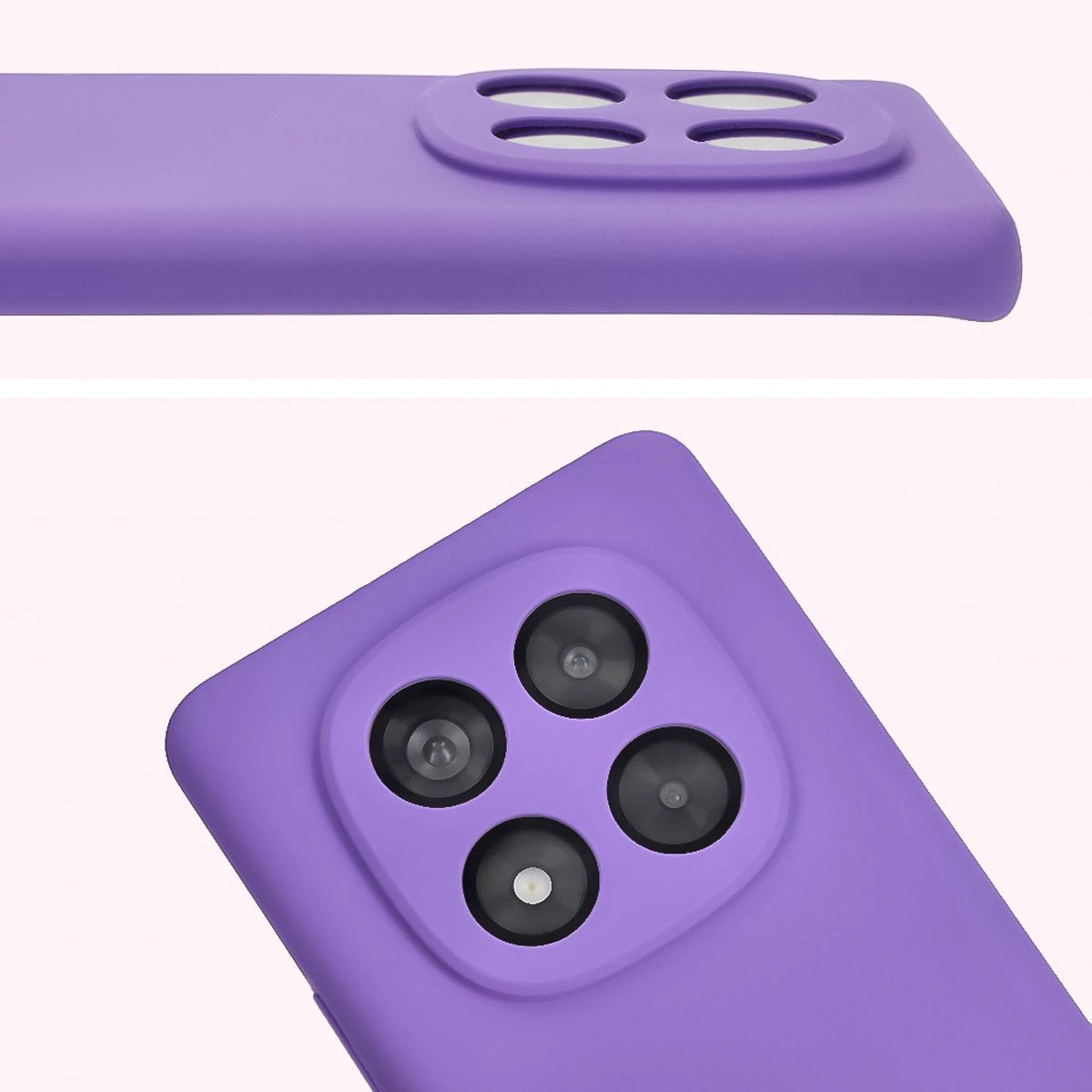 Close-up of the lens cutouts in the Bison Soft Case for Xiaomi Redmi Note 14 Pro 4G