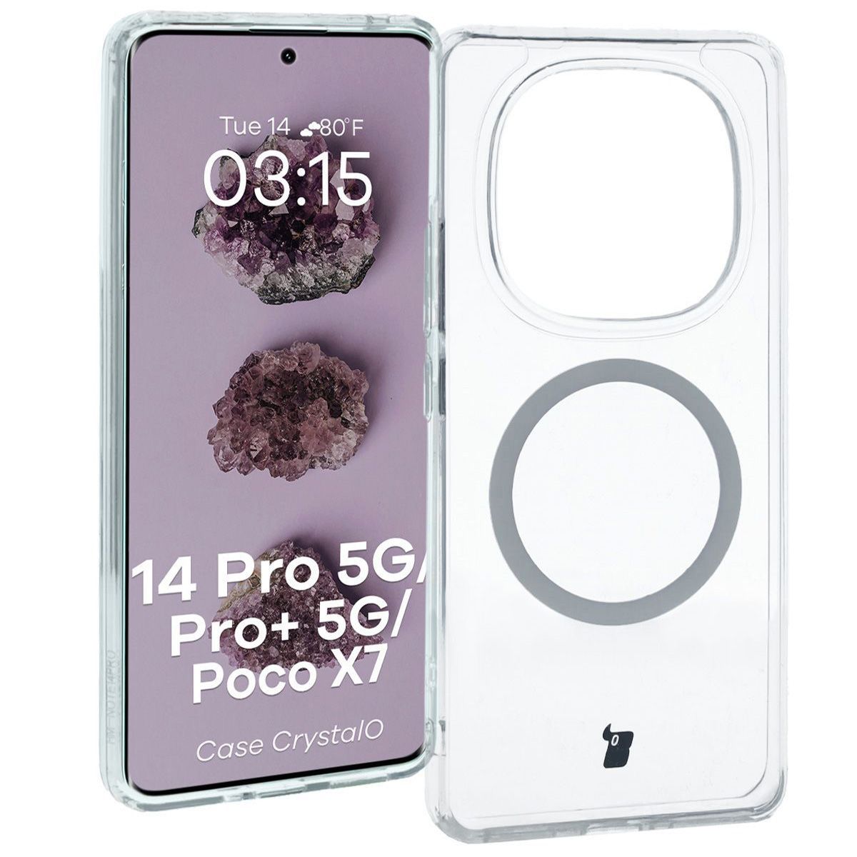 Przezroczyste etui Bizon Case CrystalO do Xiaomi Redmi Note 14 Pro 5G / Xiaomi Redmi Note 14 Pro+ 5G / Xiaomi Poco X7