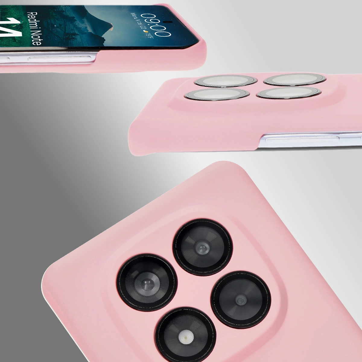 Tăieturi dedicate și margini ridicate pentru cameră și ecran în etui-ul Bizon Case Łupka pentru Xiaomi Redmi Note 14 Pro 5G