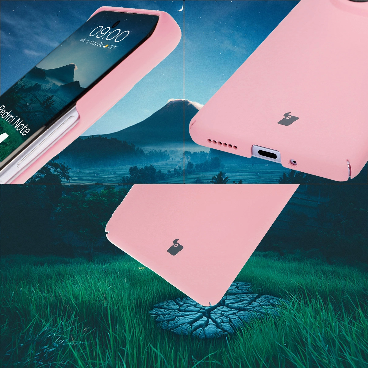 Protecții integrate pentru butoane, tăieturi și material dur al etui-ului Bizon Case Łupka pentru Xiaomi Redmi Note 14 Pro 5G