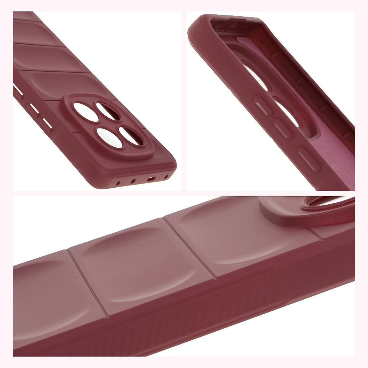 Strukturierte Seiten und erhöhte Kanten des Bildschirms und der Kamera im Etui Bizon Case Tur