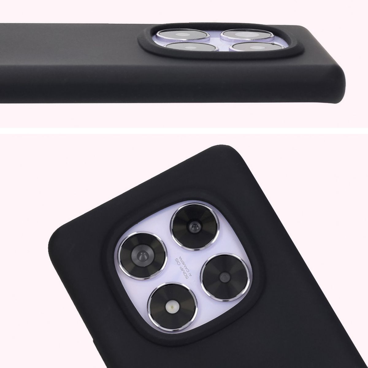 Prim-plan al decupajului pentru lentile în carcasa Bizon Soft Case