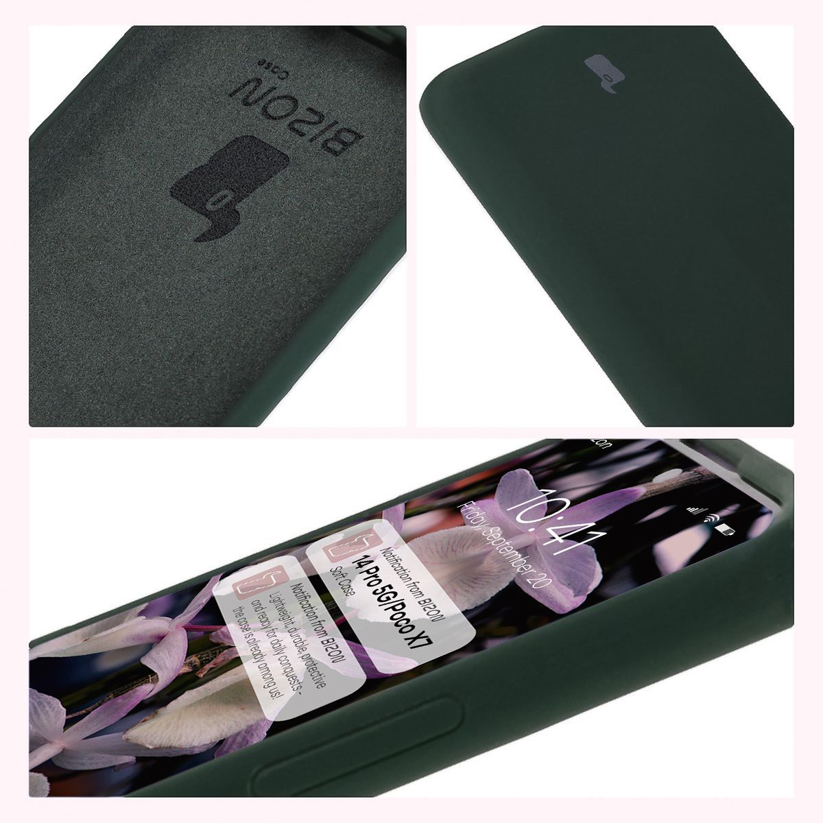 Konstruktion der Bizon Soft Case-Hülle: integrierte Abdeckungen, erhöhte Ränder und Mikrofaserpolsterung