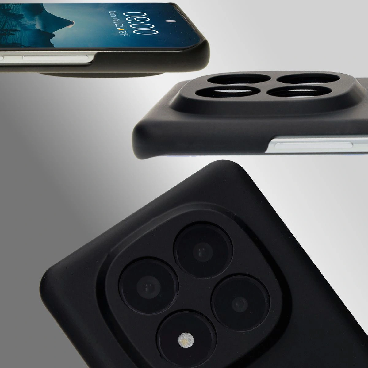 Dedykowane wycięcia i podwyższone krawędzie aparatu i ekranu w etui Bizon Case Łupka do Xiaomi Redmi Note 14 Pro Plus 5G