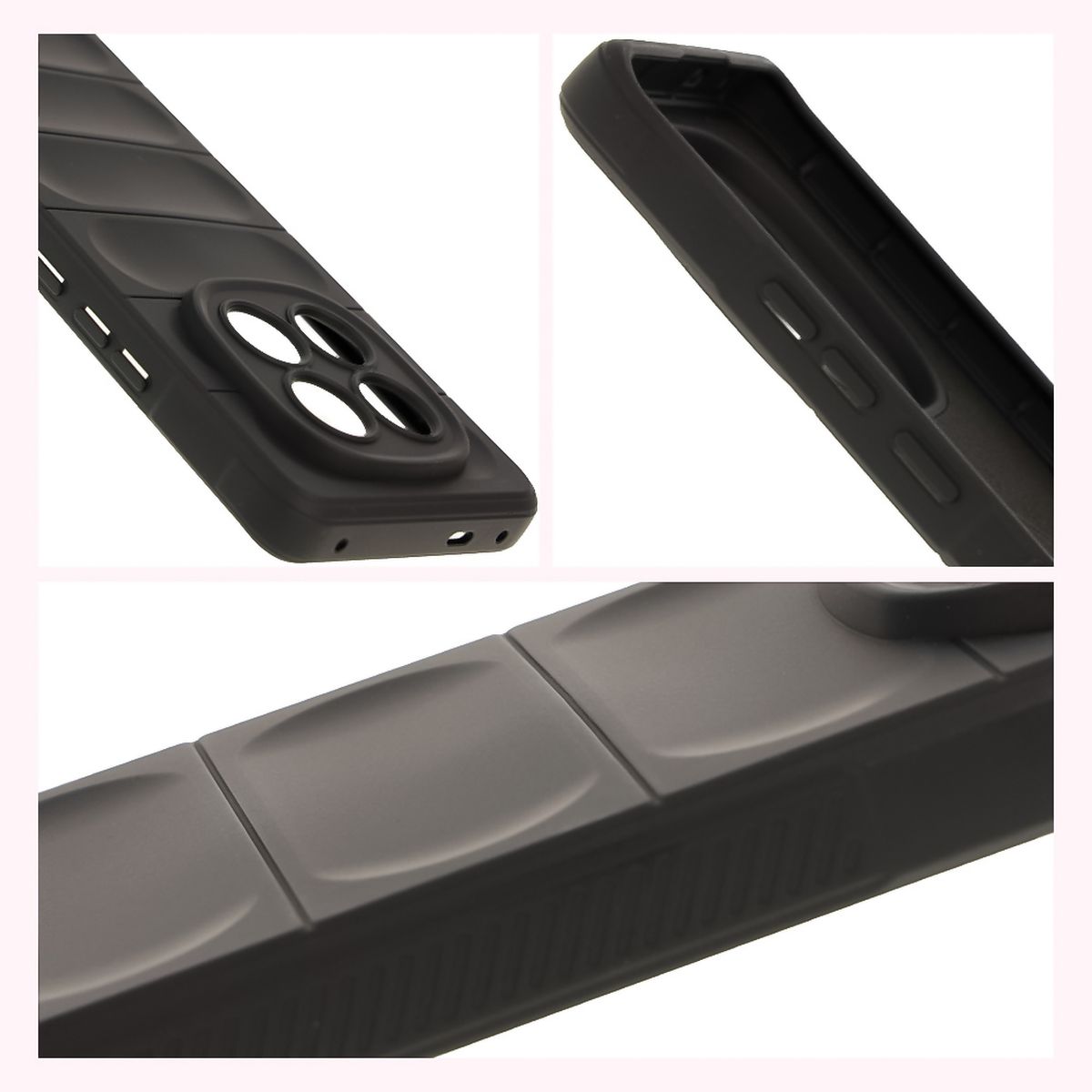 Textured sides and raised edges of the screen and camera in Bizon Case Tur