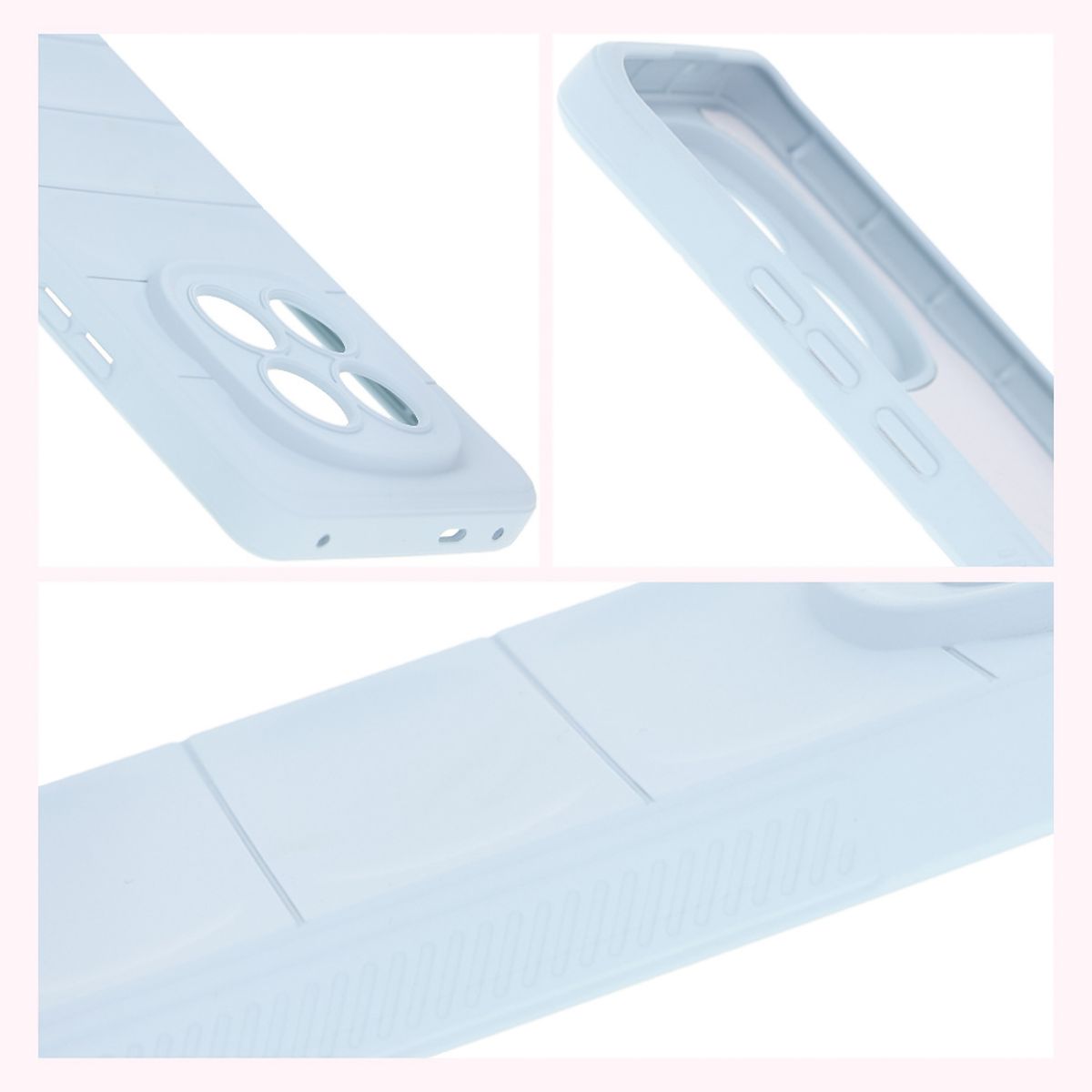 Teksturowane boki i podwyższone krawędzie ekranu i aparatu w etui Bizon Case Tur