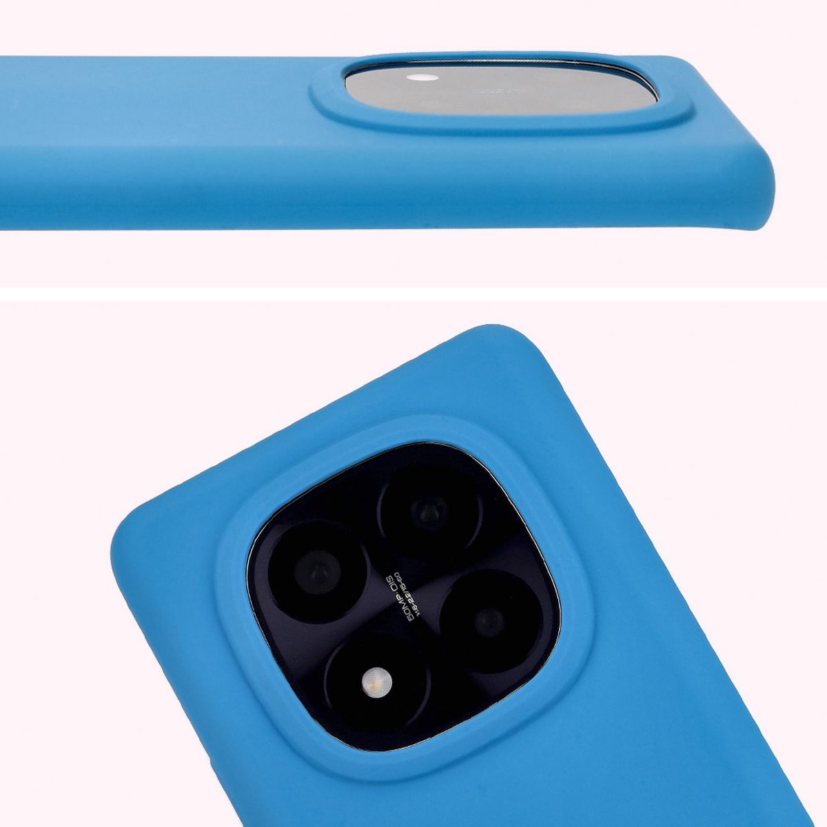 Prim-plan al decupajului pentru obiective în carcasa Bizon Soft Case