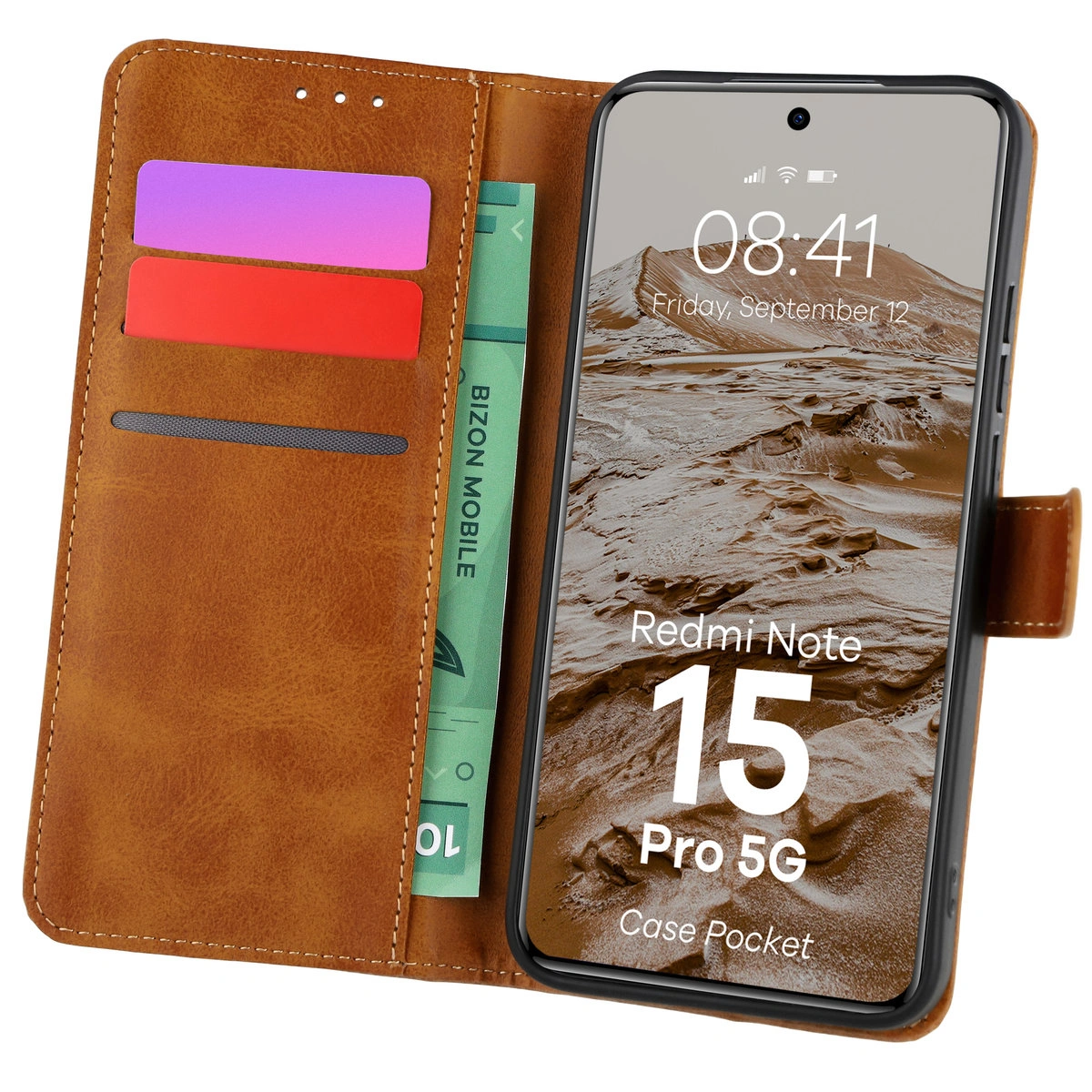 Flap case with card slots Bison Case Pocket for Xiaomi Redmi Note 15 Pro 5G
