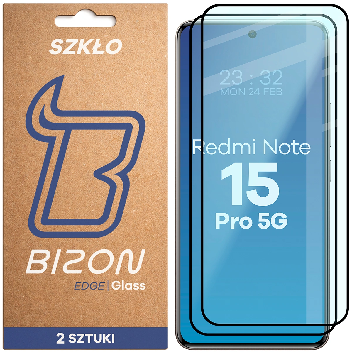 Szkło hartowane na cały ekran Bizon Glass Edge Duo dla Xiaomi Redmi Note 15 Pro 5G