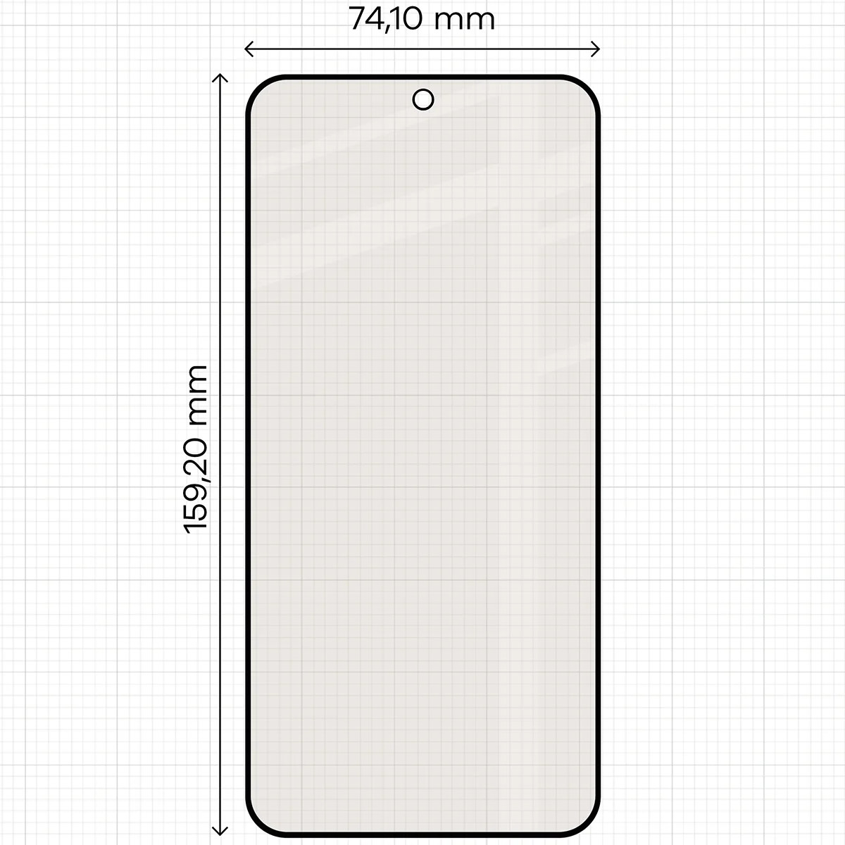 Miarka z wymiarami szkła matowego Bizon Glass Matte do Xiaomi Redmi Note 15 Pro 5G
