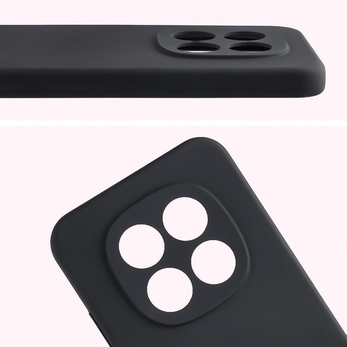 Nahaufnahme der Ausschnitte für die Objektive in der Bizon Soft Case für Xiaomi Redmi Note 15 Pro 5G