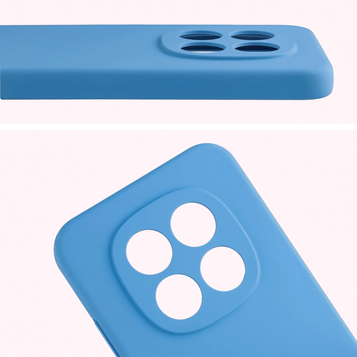 Prim-plan al decupajelor pentru lentile în husa Bizon Soft Case pentru Xiaomi Redmi Note 15 Pro 5G