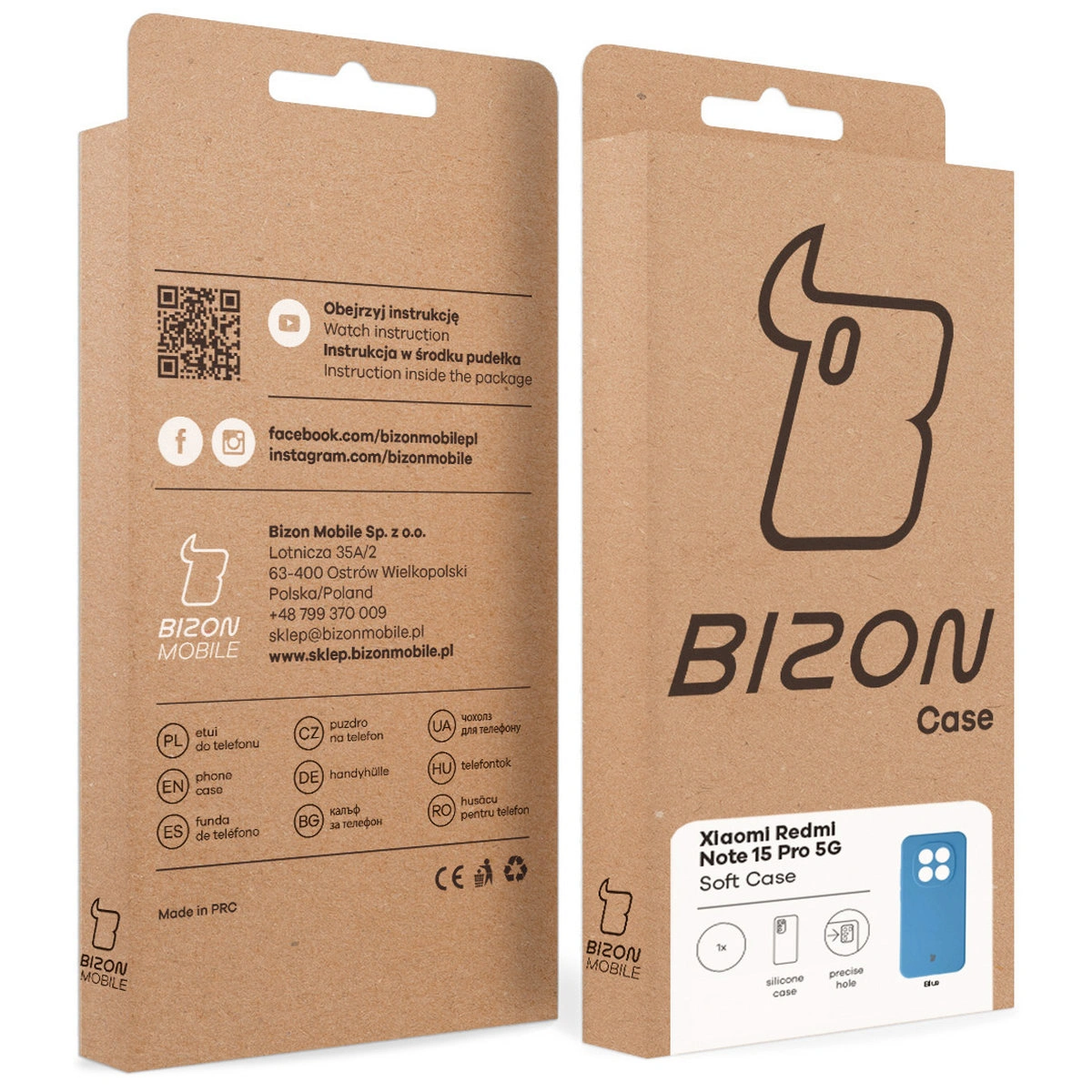 Cutie din carton Bizon Case cu eticheta dedicată pentru Xiaomi Redmi Note 15 Pro 5G