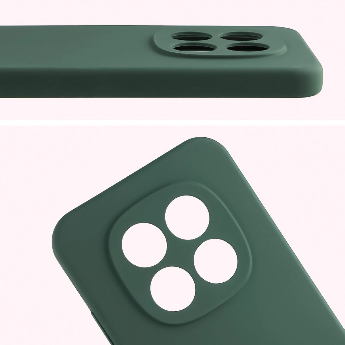 Prim-plan al decupajelor pentru obiective în carcasa Bizon Soft Case pentru Xiaomi Redmi Note 15 Pro 5G