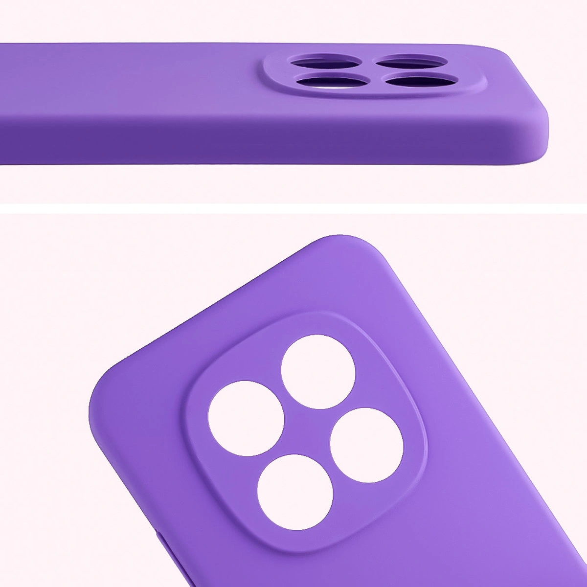 Prim-plan pe decupajele pentru obiective în carcasa Bizon Soft Case pentru Xiaomi Redmi Note 15 Pro 5G