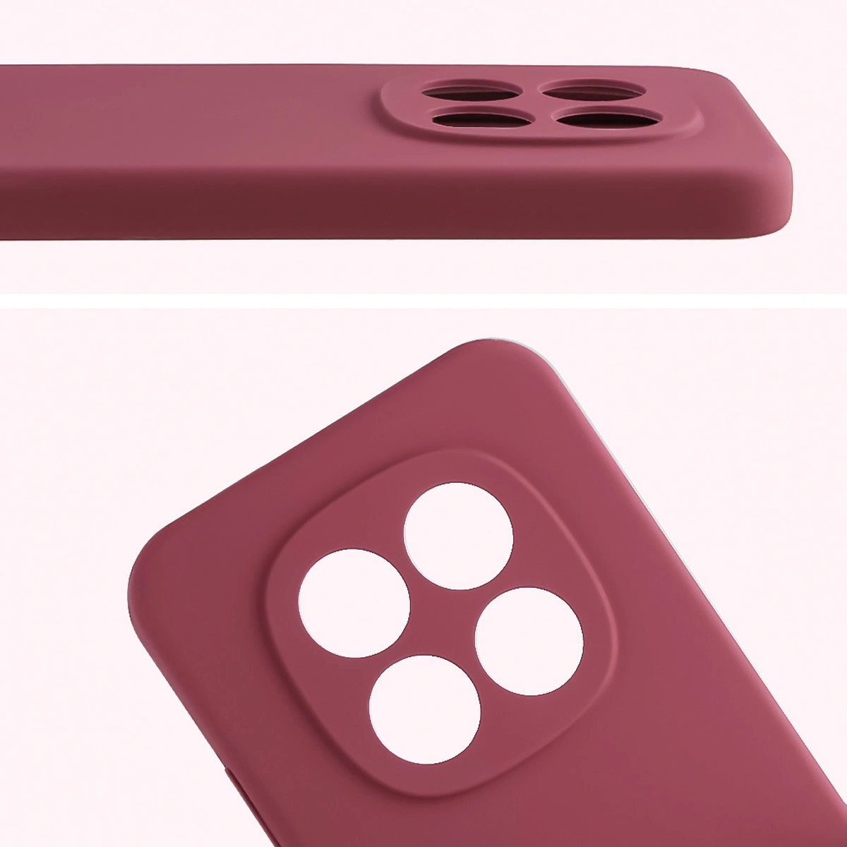 Zbliżenie na wycięcia na obiektywy w etui Bizon Soft Case do Xiaomi Redmi Note 15 Pro 5G