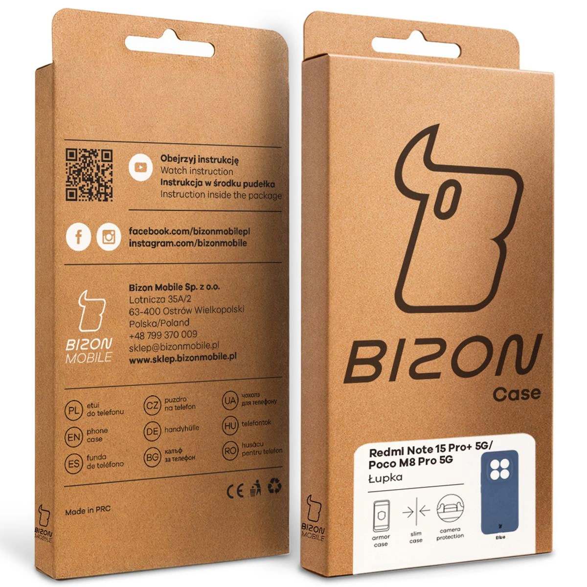 Kraft box Bizon Case with dedicated label for Xiaomi Redmi Note 15 Pro Plus 5G / POCO M8 Pro 5G