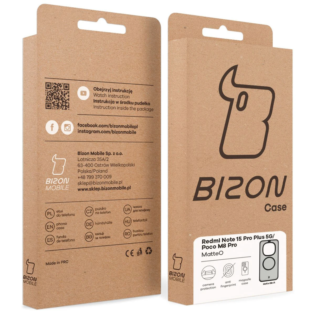 Kraftowe pudełko Bizon Case z dedykowaną etykietą do Xiaomi Redmi Note 15 Pro Plus 5G