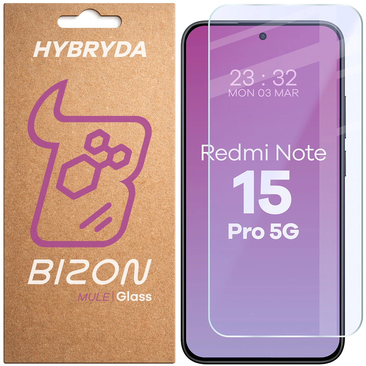 Szkło hybrydowe na ekran Bizon Glass Mule do Xiaomi Redmi Note 15 Pro 4G / 5G
