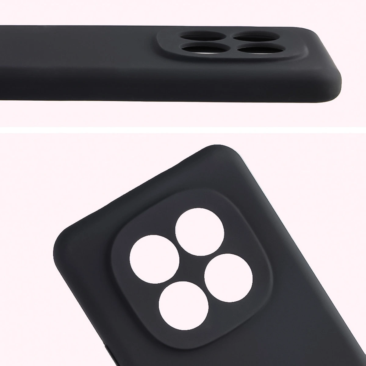 Close-up of lens cutouts in the Bison Soft Case for Xiaomi Redmi Note 15 Pro 4G