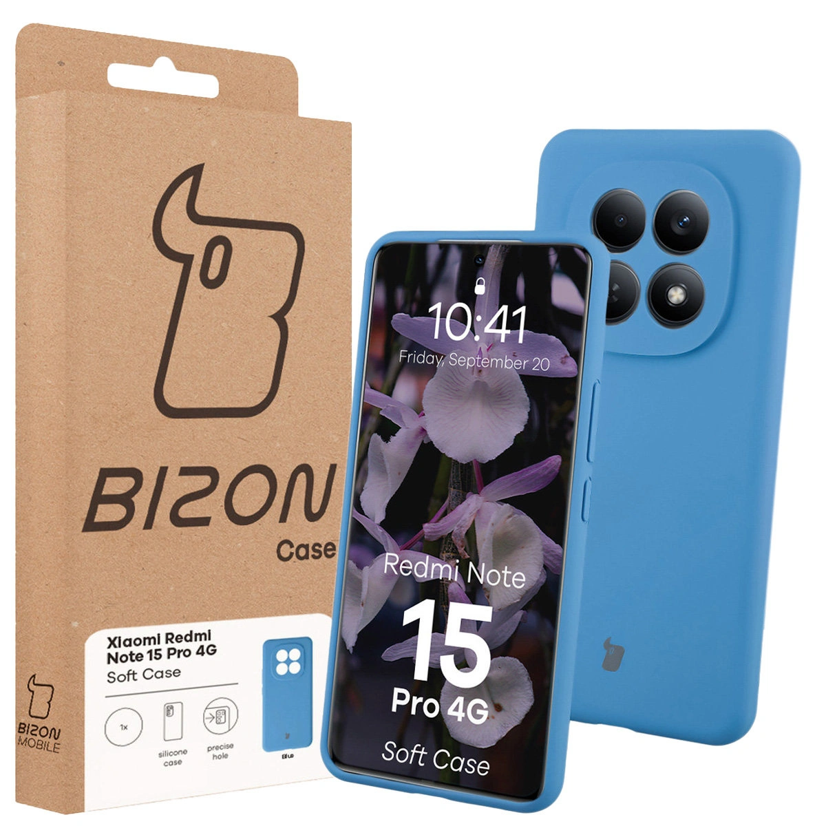 Front of the Bison Case box with a dedicated label for Xiaomi Redmi Note 15 Pro 4G