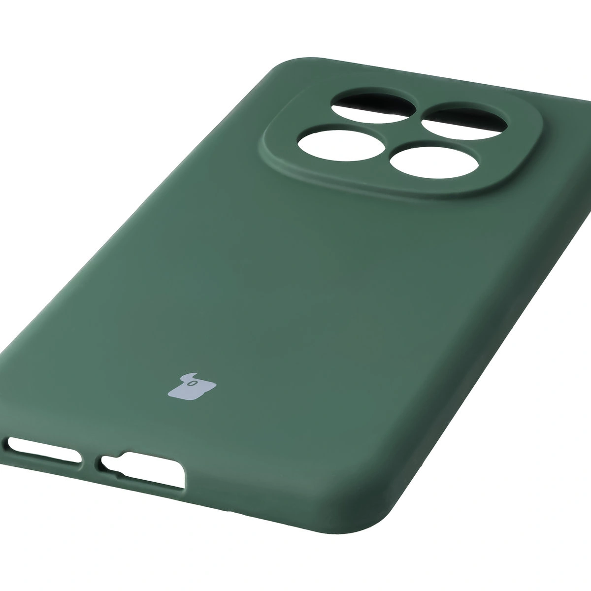 Close-up of precise cutouts and wireless charging capability in the Bison Soft Case for Xiaomi Redmi Note 15 Pro 4G