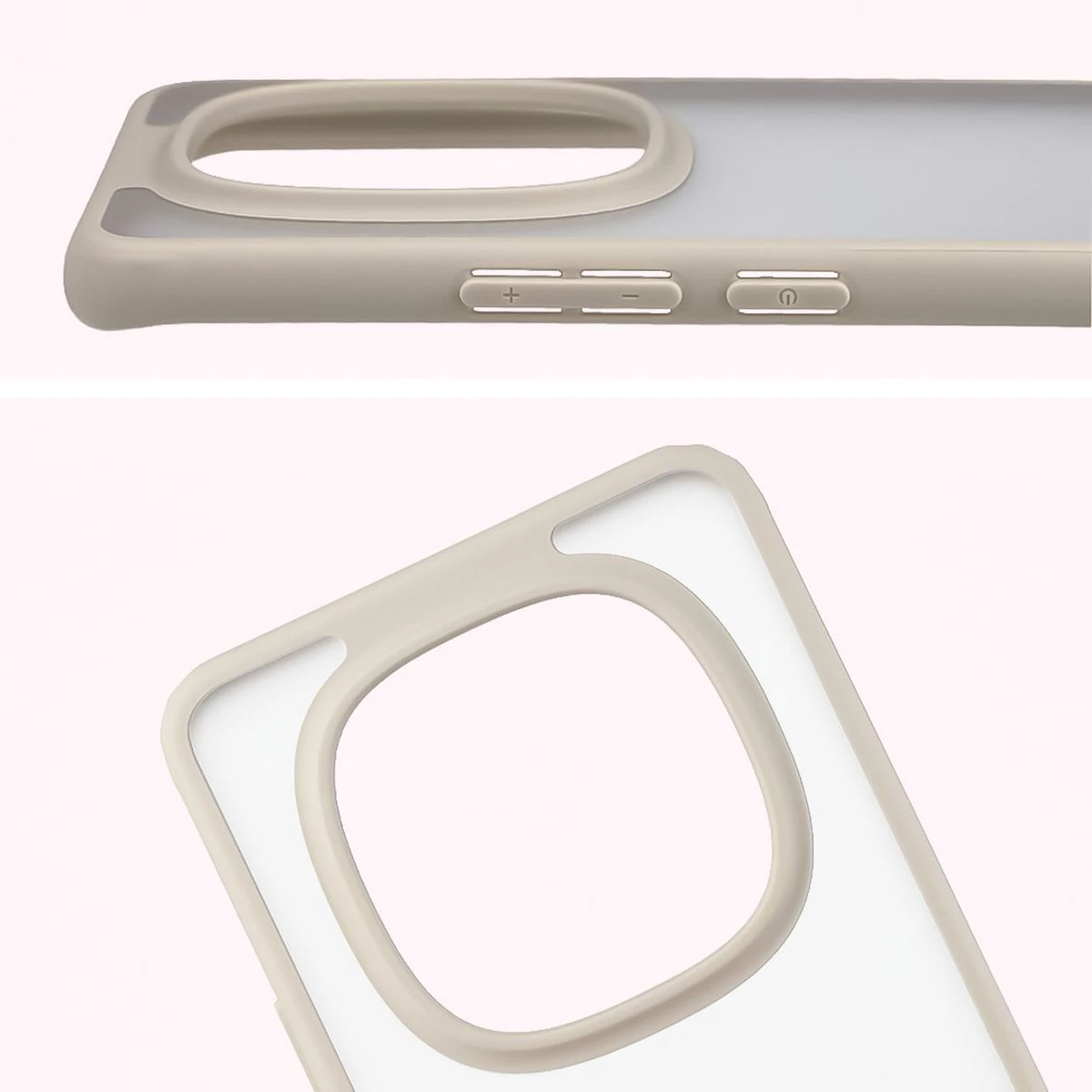 Pełne wycięcie i podwyższone krawędzie aparatu w etui Bizon Case Angelo do Xiaomi Redmi Note 15 / Xiaomi POCO M8 5G