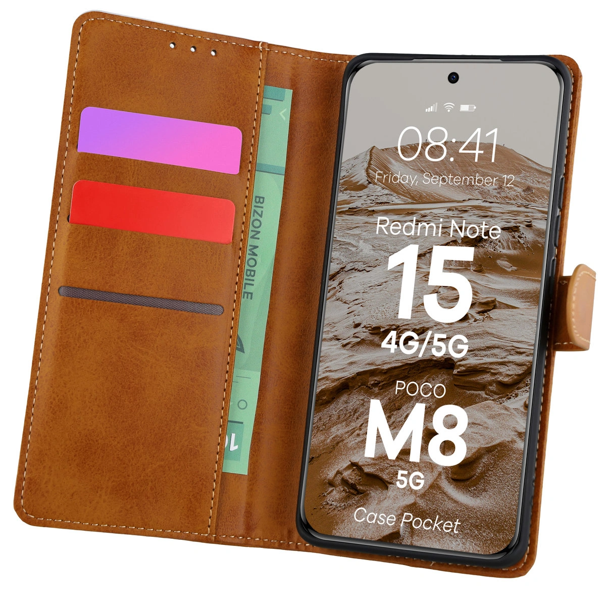 Bison Case Pocket flap case with card slots for Xiaomi Redmi Note 15 / Xiaomi POCO M8 5G