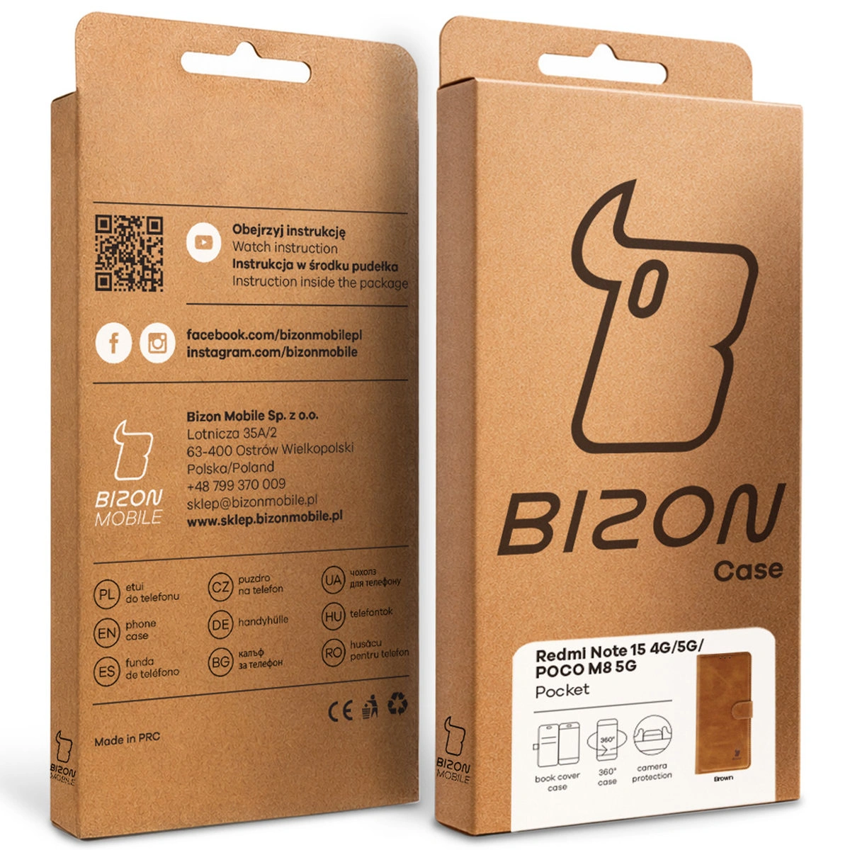 Kraft box for Bison Case with a dedicated label for Xiaomi Redmi Note 15 / Xiaomi POCO M8 5G