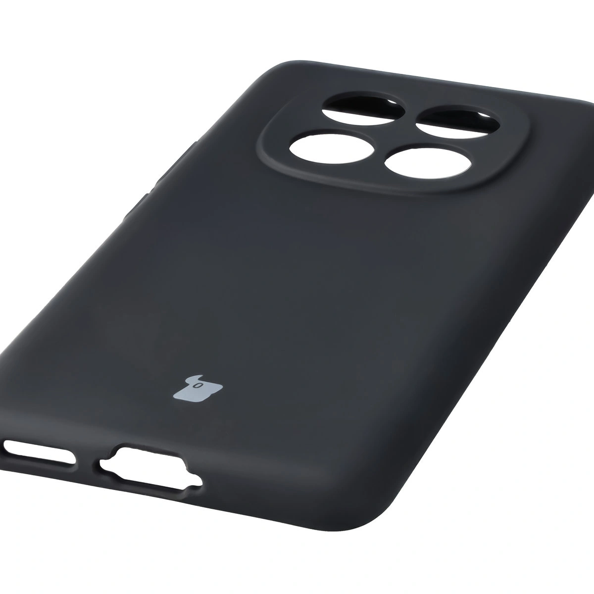 Close-up of precise cutouts and wireless charging capability in Bison Soft Case for Xiaomi Redmi Note 15 / Xiaomi POCO M8 5G