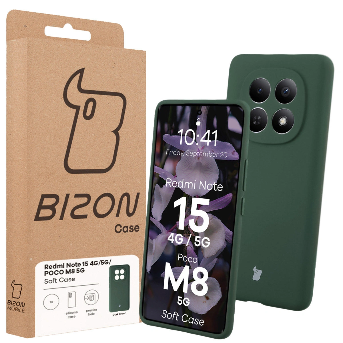 Front of the Bison Case box with a dedicated label for Xiaomi Redmi Note 15 / Xiaomi POCO M8 5G