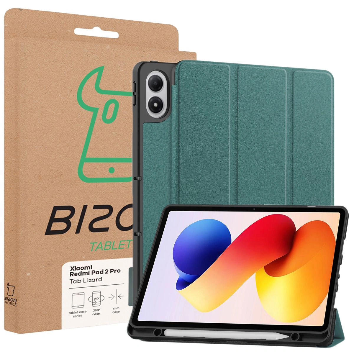 Front of the Bison Case box with dedicated label for Xiaomi Redmi Pad 2 Pro