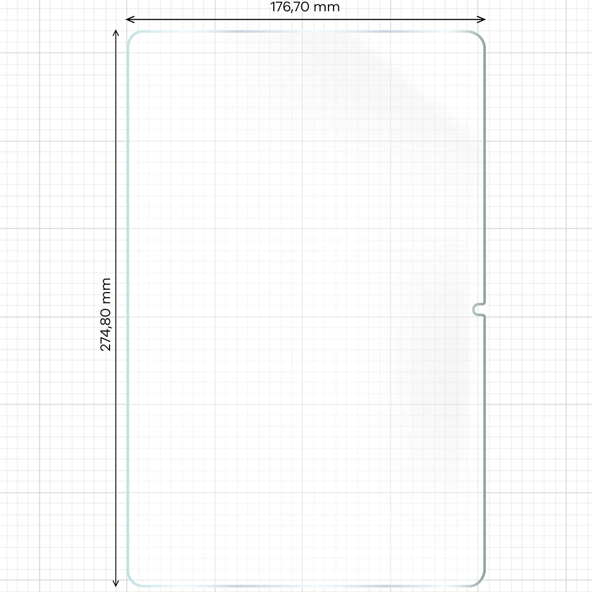 Wymiary folii hydrożelowej na ekran Bizon Film Tab Papirus Duo do Xiaomi Redmi Pad 2 Pro