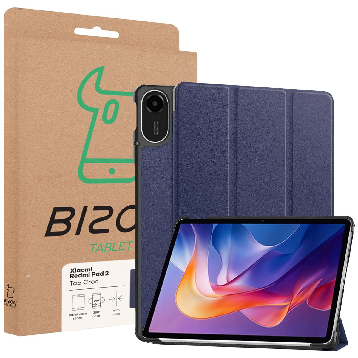 Przód pudełka Bizon Case z dedykowaną etykietą do Xiaomi Redmi Pad 2