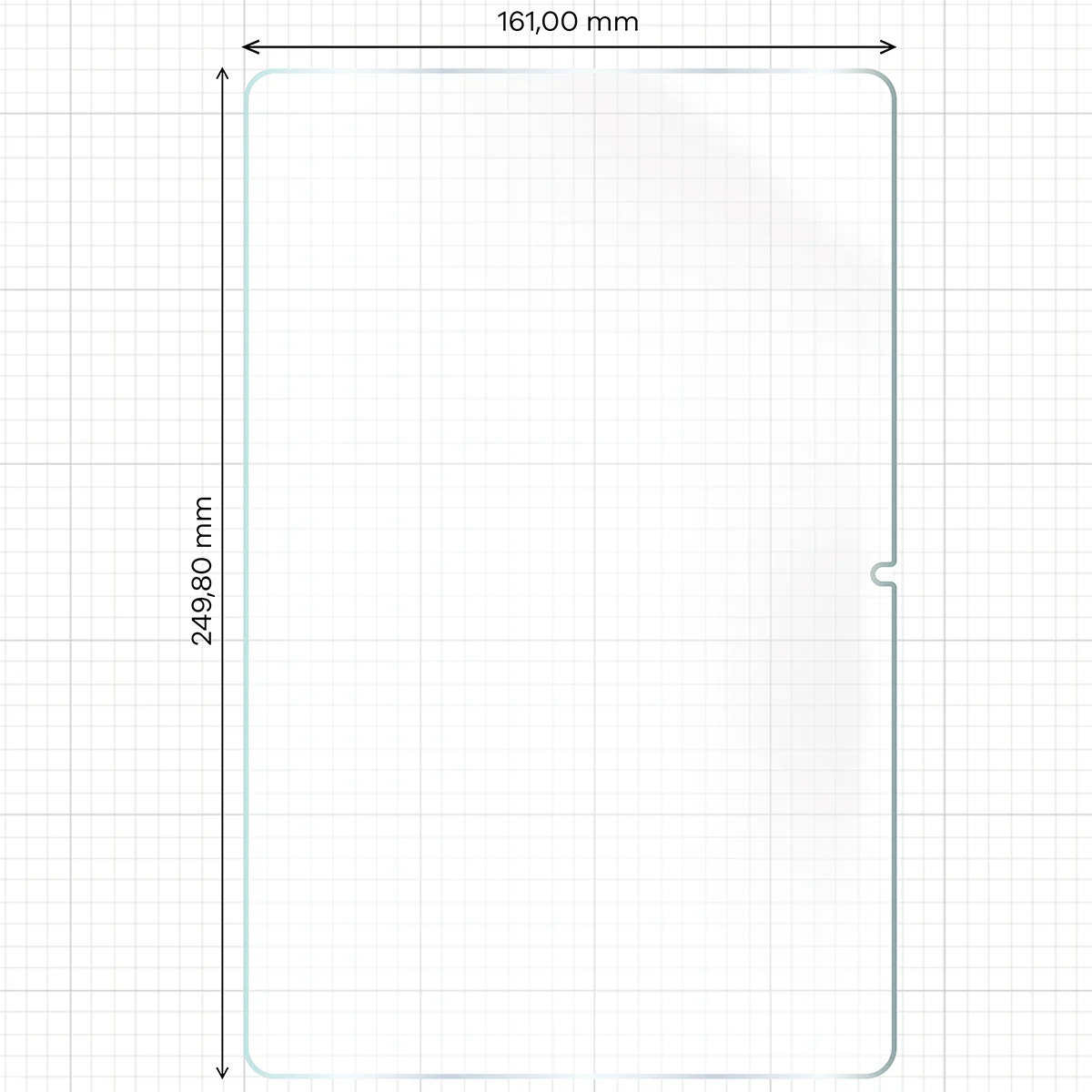 Wymiary folii hydrożelowej na ekran Bizon Film Tab Papirus Duo do Xiaomi Redmi Pad 2 9.7