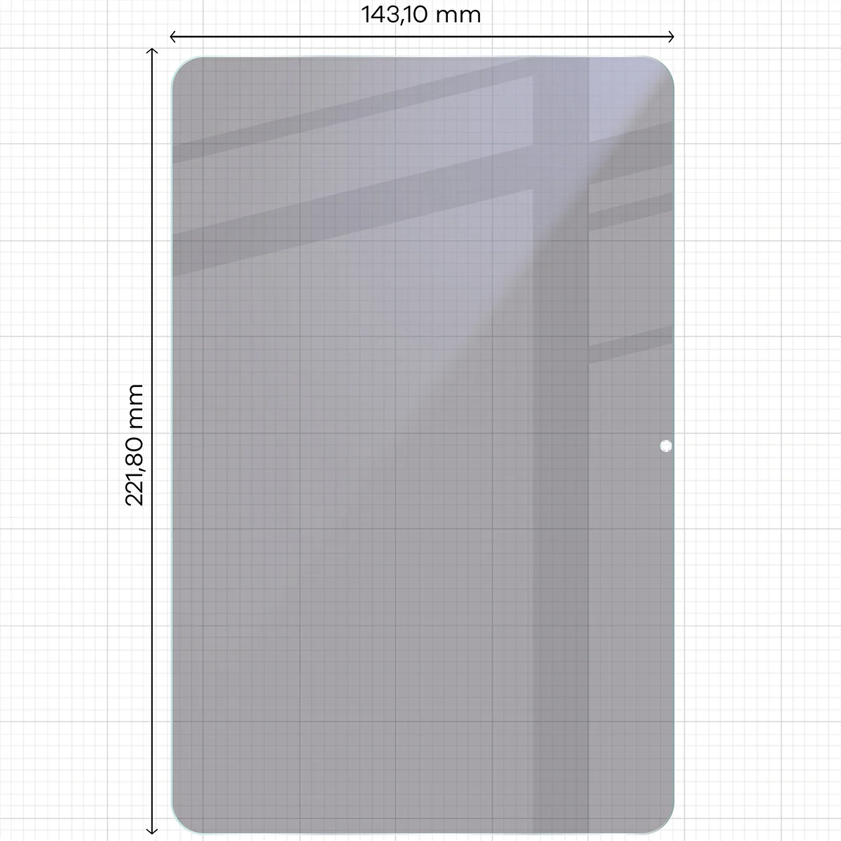 Wymiary szkła Bizon Tab Hybrid Shadow do Xiaomi Redmi Pad 2 9.7