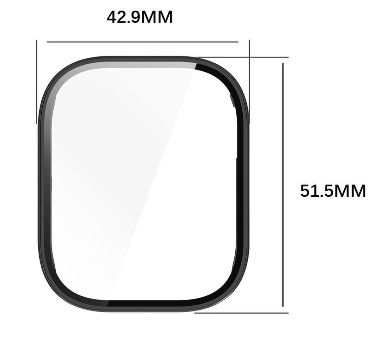 Case with glass Bizon Case+Glass Set shown from the front