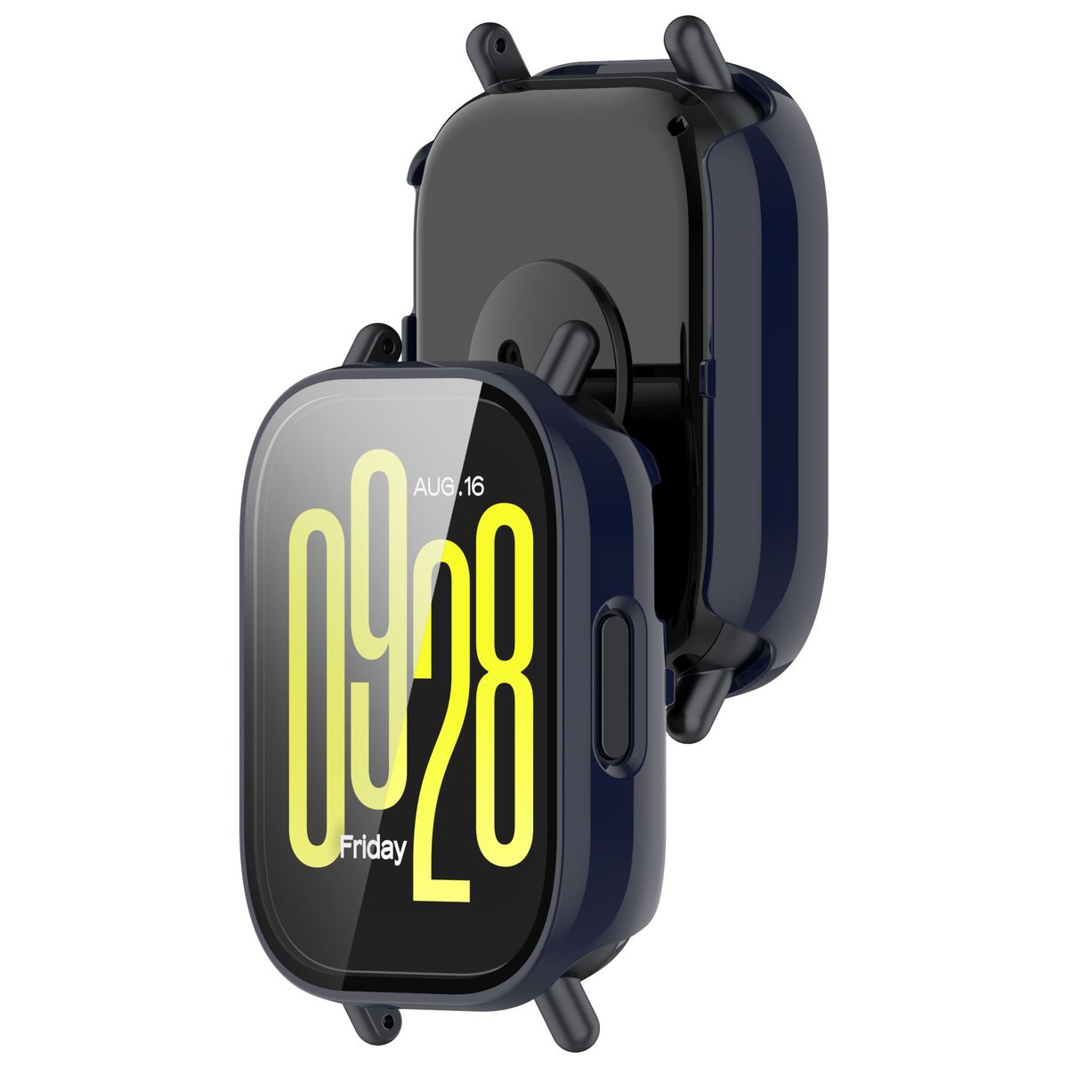 Husă cu sticlă pentru ceas Bizon Case+Glass Xiaomi Redmi Watch 5 Active, albastră