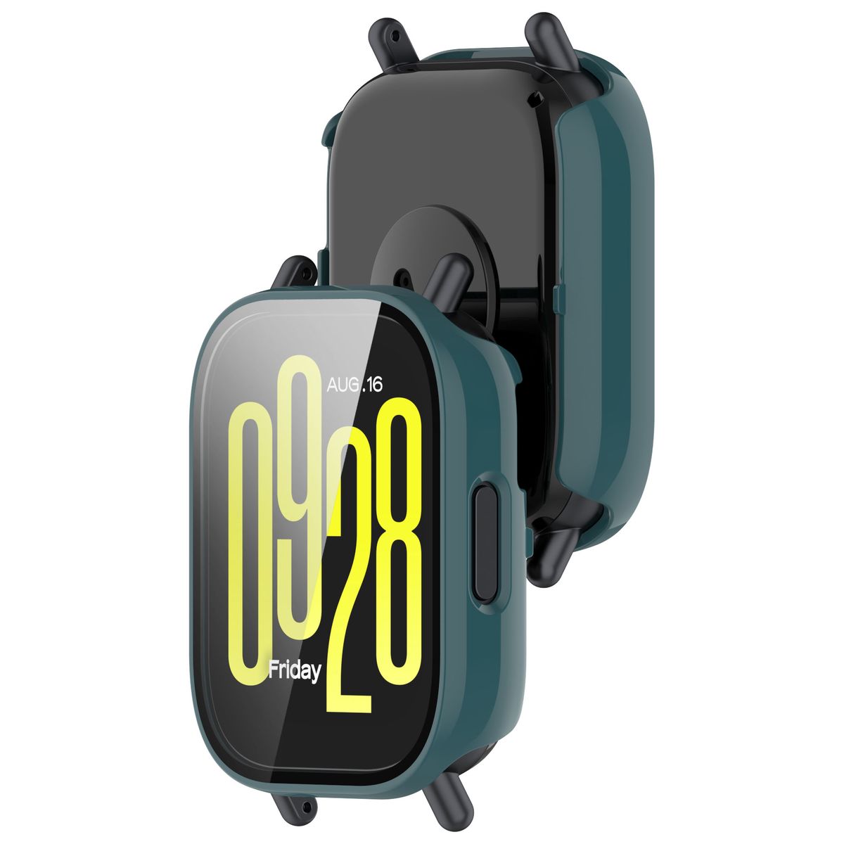 Husa cu sticlă pentru ceas Bizon Case+Glass Xiaomi Redmi Watch 5 Lite, verde