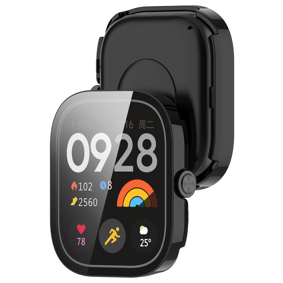 Gehäuse mit Glas für Uhr Bizon Case+Glass Xiaomi Redmi Watch 5, schwarz