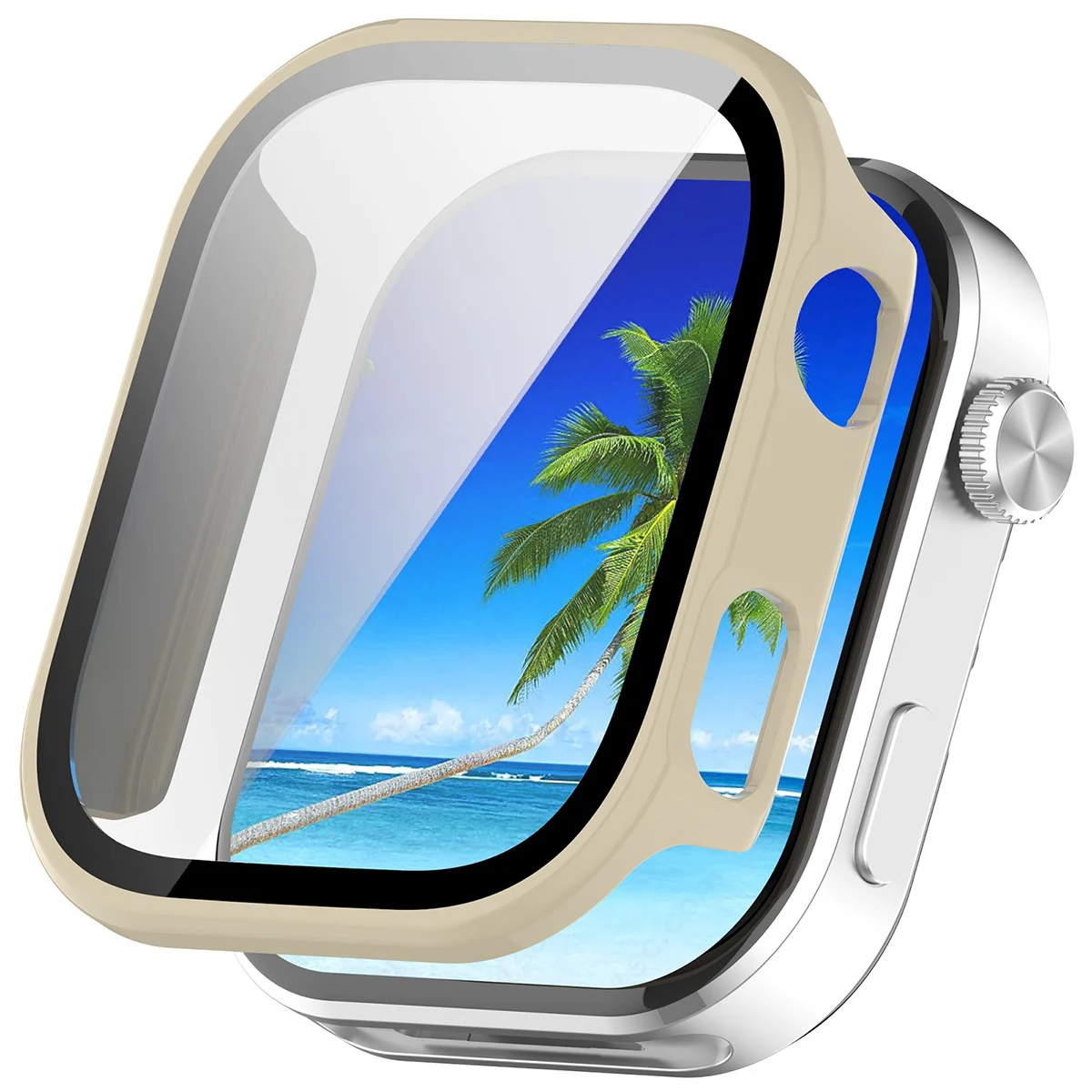 Visualization of applying the Bizon Case Watch Adamo to Xiaomi Redmi Watch 6